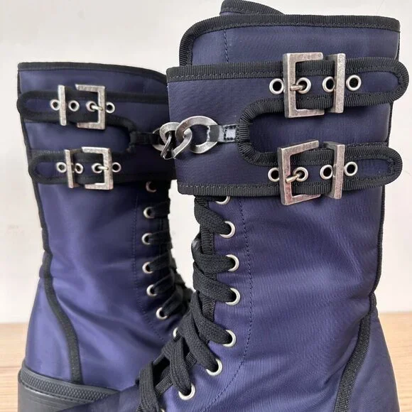 Madison Maison x Palladium Ranger Boot Women Sz 6 Vegan Navy RARE 90's $495 - Picture 8 of 15